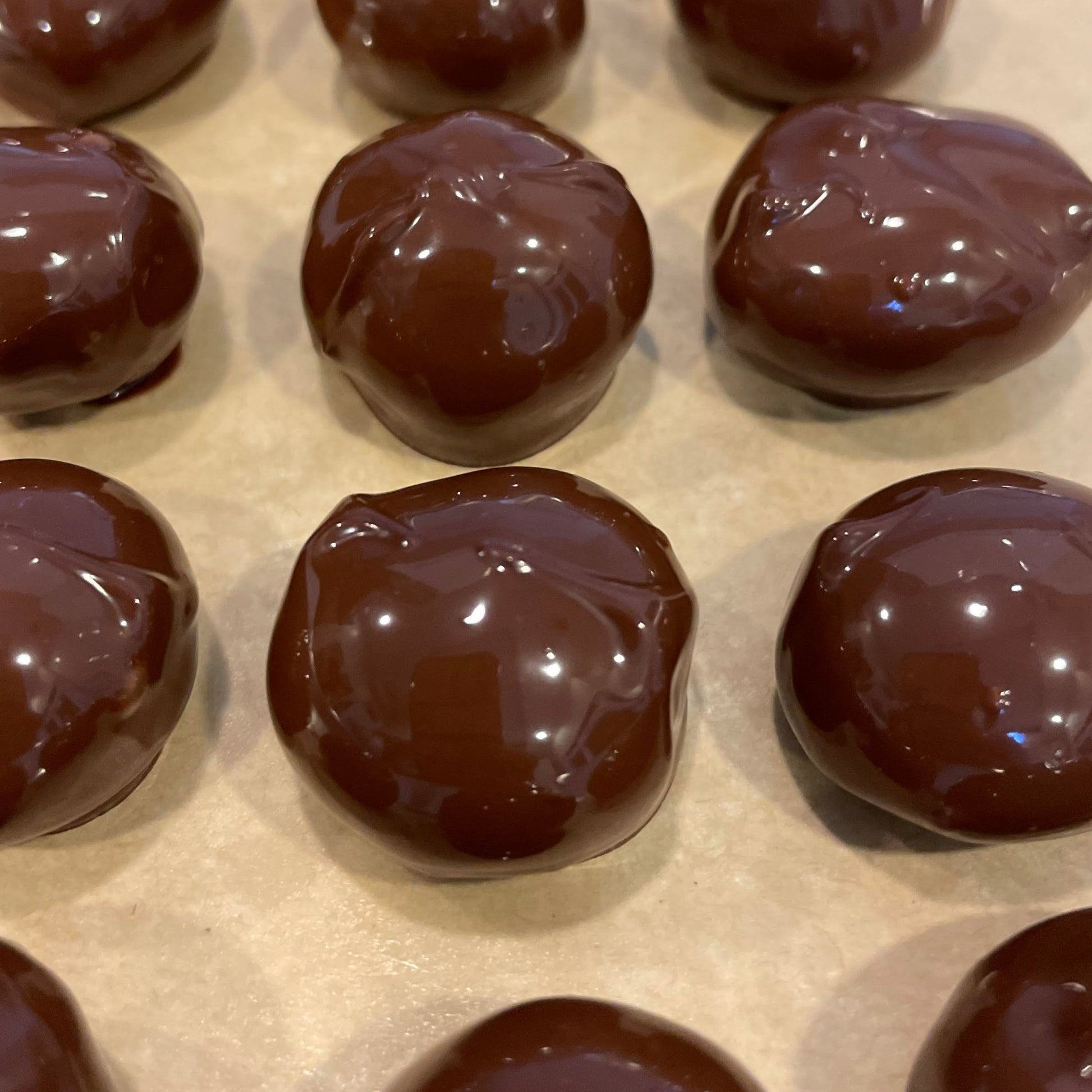 Macadamia coated dark chocolate
